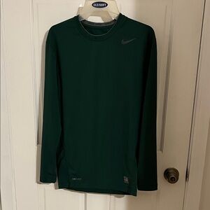 Nike Men's Dark Green Long Sleeve Tee